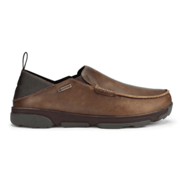 OluKai Na’i WP Brown Leather Waterproof Loafer Slip‎ On Shoes Men\'s Size 10.5